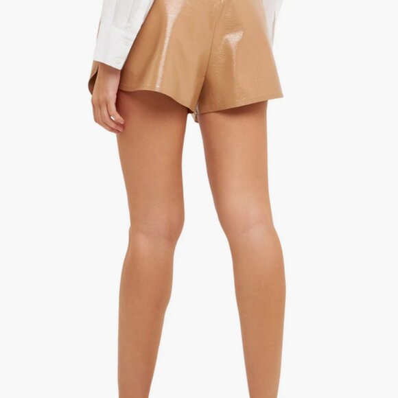 Like new GREY LAB High Waist Shiny Faux Leather Shorts in Dusty Rose Size Small - Picture 10 of 11
